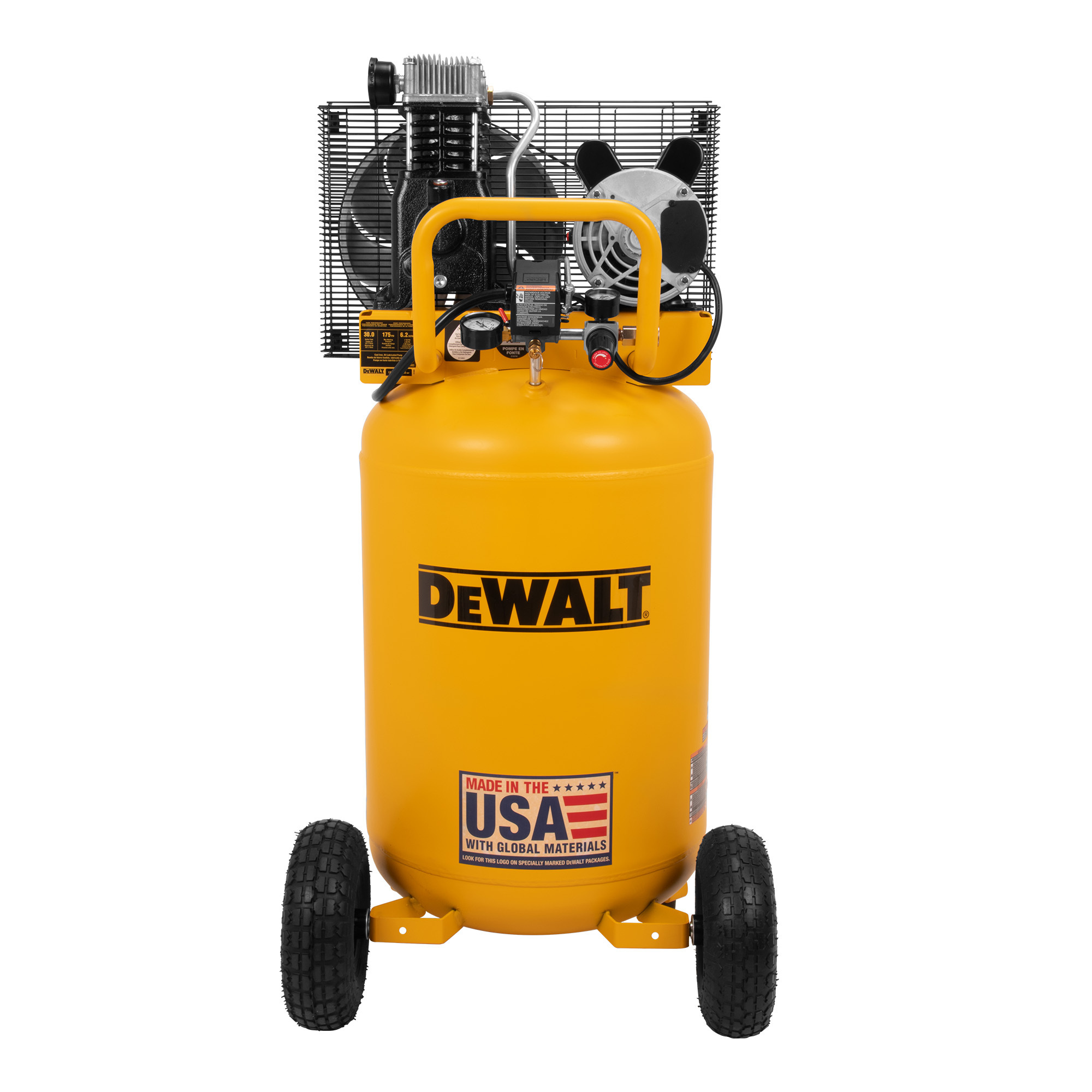 DEWALT Vertical Portable Electric Air Compressor, 30 Gallon, 175 PSI, Oil Lube, Belt Drive, Model# DXCM303